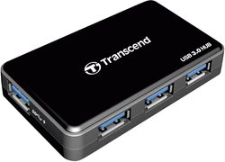 Hub USB 3.2 Gen 1 (USB 3.0) Transcend TS-HUB3K, 4 x USB 3.2 Gen 1 (USB 3.0), czarny