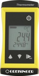 2-kanałowy termometr alarmowy G 1202 w ciągu sekund, bez czujnika temperatury, -65 ... +1200 °C Termometr z alarmem Greisinger 483717, -65 - +1200 °C