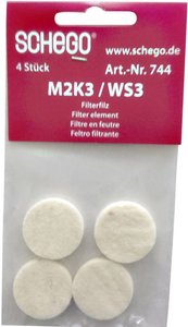 Wymienny filtr filcowy do pompy z membraną powietrzną, zestaw 4 Schego 744, 1 szt., N/A