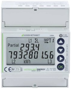 Cyfrowy 3-fazowy licznik energii czynnej dla sieci 4-przewodowych, 400 V z podłączeniem bezpośrednim 5(80) A  Licznik prądu trójfazowy Gossen Metrawatt U289D