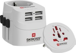 Adapter podróżny Skross 1302471  PRO Light USB (4xA) - World