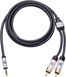 Kabel audio, Cinch / Jack Oehlbach 60004, [2x złącze męskie RCA/cinch - 1x złącze męskie jack 3,5 mm], 3.00 m, czarny