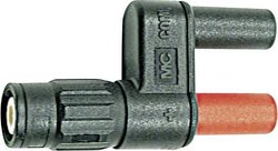 Adapter izolowany BNC -Ø 4 mm (XM-BB/4 wtyk BNC do gniazda 4 mm) Adapter pomiarowy  bezpieczna Stäubli XM-BB/4 czarny, czerwony