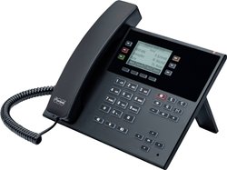 Telefon przewodowy VoIP Auerswald COMfortel D-110 Zestaw głośnomówiący, złacze zestawu słuchawkowego, optyczna sygnalizacja połączenia, PoE graficzny czarny