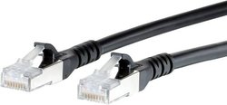 Kabel LAN Metz Connect 1308452000-E, 1 szt., RJ45, CAT 6a, S/FTP, 2.00 m, czarny