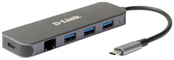 Hub Multiport USB-C® USB 3.2 Gen 2 (USB 3.0) D-Link DUB-2334 5 Portów  antracytowy