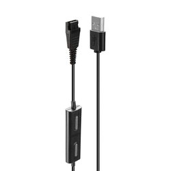 Kabel USB LINDY 42751, Złącze męskie USB-A, Szybkozłącze QD (Plantronics), 0.58 m