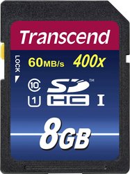 Karta pamięci SDHC Transcend TS8GSDU1, 8 GB, Class 10, UHS-I, 90 MB/s / 25 MB/s