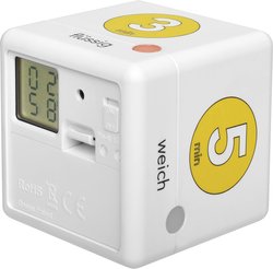 Timer TFA Dostmann Cube Timer Ei cyfrowy biały, żółty