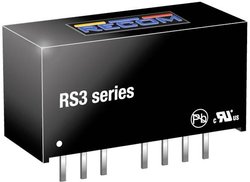 Przetwornica DC/DC, do PCB RECOM RS3-123.3S RS3-123.3S, SIP-8, 3 W, 3.3, 600 mA, 1 szt.