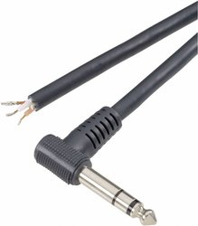 Przewód audio z wtyczką BKL Electronic jack 6,3 mm, kątowa, stereo, 1,8 m