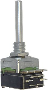 Potencjometr obrotowy 1-obrotowy, z przełącznikiem wciskanym mono 0.2 W 5 kΩ Potentiometer Service 63250-01402-5834/B5K 1 szt.