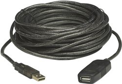 Przedłużacz USB 2.0 Manhattan 150958, [1x złącze męskie USB-A 2.0 - 1x złącze żeńskie USB-A 2.0], 20.00 m, czarny