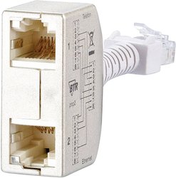 Adapter Y LAN RJ45 Metz Connect  [2x złącze żeńskie RJ45 - 1x złącze męskie RJ45]