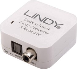 Konwerter audio LINDY i wzmacniacz SPDIF Digital: Toslink (optyczny)  RCA Coax (miedź) Ekstender (przedłużenie) LINDY 70411