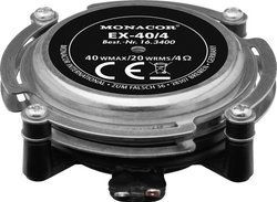 Wzbudnik audio Monacor EX-40/4, Moc RMS: 20 W, 4 Ω, fx – 20000 Hz, metal, czarny, 1 szt.