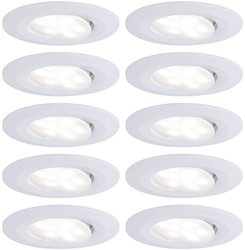 Oprawa wpuszczana HomeSpa LED Calla zestaw podstawowy obrotowy IP65 okrągły 90mm 30° 10x6W 10x530lm 230V 4000K biały matowy Lampa łazienkowa LED do wbudowania Paulmann  99922   60 W biały (matowy) 530 lm