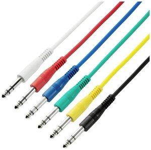 Kabel Audio Adam Hall 3 STAR BVV 0015 SET [6x złącze męskie jack 6,3 mm (stereo) - 6x złącze męskie jack 6,3 mm (stereo)] 0.15 m