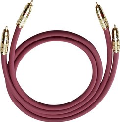 Kabel audio, Cinch Oehlbach 2044, [2x złącze męskie RCA/cinch - 2x złącze męskie RCA/cinch], 0.70 m, bordowy