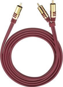 Kabel audio, Cinch Oehlbach 20562, [2x złącze męskie RCA/cinch - 1x złącze męskie RCA/cinch], 2.00 m, czerwony