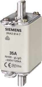 Bezpiecznik Siemens NH 500 V, rozmiar 00, 35 A