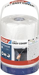 tesa Easy Cover Outdoor L - folia malarska 2w1 z taśmą tkaninową - do maskowania i zakrywania prac malarskich na zewnątrz - taśma malarska z folią zintegrowaną - 20 mx 1,4 cm Folia ochronna tesa  56589-00000-00 Easy Cover Economy (D x S) 20 m x 1.40 m 20