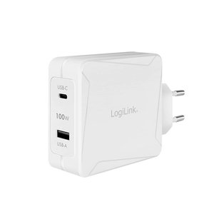 Adapter gniazda USB, 1x USB-C (PD) i 1x USB-A, technologia GaN, 100 W Ładowarka USB LogiLink PA0281 PA0281   USB Power Delivery (USB-PD)