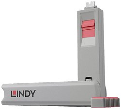 Lindy 40425 Blok interfejsu Blok interfejsu + klucz USB Type-C Różowy 5 szt. LINDY 40425