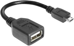 Kabel USB Delock, USB 2.0, Złącze męskie USB Micro-B, Złącze żeńskie USB-A, 0.15 m