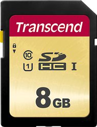 Karta pamięci SDHC Transcend TS8GSDC500S, 8 GB, Class 10, UHS-I, UHS-Class 1, 95 MB/s