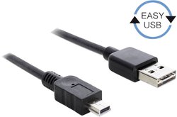 Kabel USB Delock, USB 2.0, Złącze męskie USB-A, Złącze męskie USB Mini-B, 3.00 m