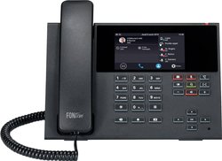 Telefon przewodowy VoIP Auerswald COMfortel D-400 Automatyczna sekretarka, Zestaw głośnomówiący, PoE, złacze zestawu słuchawkowego kolorowy, dotykowy czarny