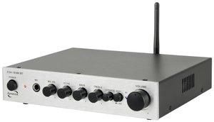 Dynavox ESA-18 MK BT, kompaktowy wzmacniacz stereo, przykręcane zaciski przyłączeniowe do głośników, zintegrowana antena BT i wejście mikrofonowe, srebrny Wzmacniacz Hi-Fi Dynavox 207737 ESA-18 MK BT, N/A, srebrny