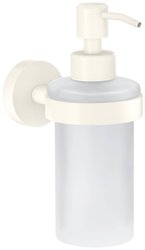 tesa® Dozownik mydła MOON WHITE, matowy biały, dozownik z pompką wykonany z matowego szkła, 200 ml - bez wiercenia, w tym roztwór kleju - 171 mm x 70 mm x 119 mm Dozownik mydła tesa MOON WHITE 40575-00000-00 200 ml biały matowy, szkło gładzone