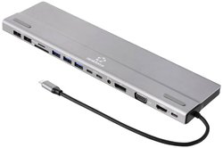 Stacja dokująca do notebooka Renkforce Stacja dokująca do notebooka RF-DKS-902 Pasuje do produktów marki: uniwersalny  zintegrowany czytnik kart, zasilanie USB-C®