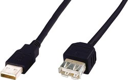 Kabel USB Digitus AK-300202-030-S, USB 2.0, Złącze męskie USB-A, Złącze żeńskie USB-A, 3.00 m