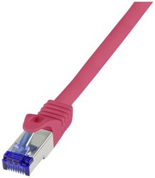 Kabel LAN LogiLink C6A034S, 1 szt., RJ45, CAT 6a, S/FTP, 1.00 m, czerwony