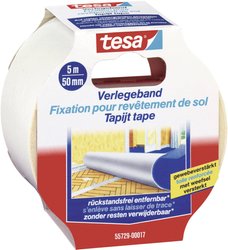 Taśma do dywanów tesa® — dwustronnie klejąca, do układania wykładzin dywanowych i wykładzin podłogowych z PVC Taśma do wykladzin tesa  55729-00017-11 REMOVABLE (D x S) 5 m x 50 mm 5 m 1 szt.