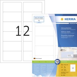 Herma  4666    88.9 x 46.6 mm  Papier  biały  1200 szt.  Herma 4666 88.9 x 46.6 mm biały 1200 szt.