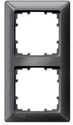 Linia DELTA, karbonowa metaliczna rama, podwójna, 151x 80mm Ramka Siemens 5TG25526 karbonowy