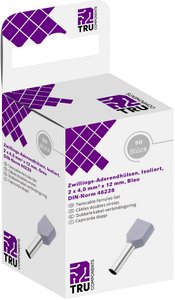 Podwójna końcówka TRU COMPONENTS T1906C157, Izolowane częściowo, 4 mm²  x 12 mm, 50 szt.