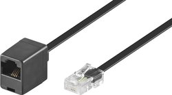 ISDN Przedłużacz [1x złącze męskie RJ45 8p4c - 1x złącze żeńskie RJ45 8p8c] 6.00 m czarny Basetech