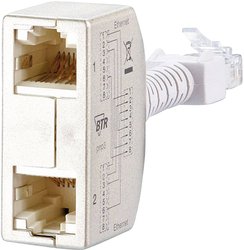 Adapter Y LAN RJ45 Metz Connect  [2x złącze żeńskie RJ45 - 1x złącze męskie RJ45]