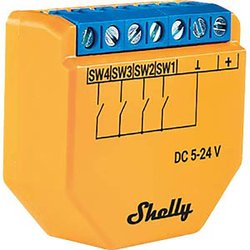 Shelly Plus i4 DC  Moduł scenariuszy  Wi-Fi, Bluetooth