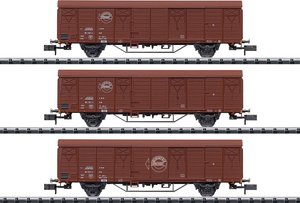 Wagon towarowy MiniTrix T18902 Wagon towarowy ''Expressgut'' DR, zestaw 3