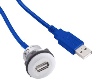 Gniazdo montażowe USB 3.0 TRU COMPONENTS USB-12 1313909, 60 cm, 1 szt.