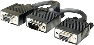 Manhattan SVGA Cable VGA Male to VGA Female, Gniazdo VGA 0,15 m Kabel Y VGA Manhattan 304559, ze złączem śrubowym, 0.15 m