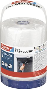 tesa Easy Cover Outdoor L - folia malarska 2w1 z taśmą tkaninową - do maskowania i zakrywania prac malarskich na zewnątrz - taśma malarska z folią zintegrowaną - 20 mx 1,4 cm Folia ochronna tesa  56589-00000-00 Easy Cover Economy (D x S) 20 m x 1.40 m 20 