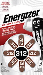 Bateria guzikowa Energizer ZA312, 1,4 V, zestaw, 8 szt.