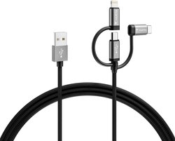 Kabel USB Varta Speed Charge & Sync 3in1 USB-A to Lightning/Micro-USB/USB-C, Złącze męskie USB-A, Złącze męskie USB Micro-B, Złącze męskie USB-C®, Złącze męskie Lightning, 2.00 m